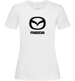Женская футболка Mazda logo та назва Белый фото