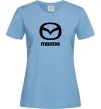 Женская футболка Mazda logo та назва Голубой фото