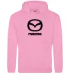 Чоловіча толстовка (худі) Mazda logo та назва Рожевий фото