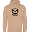 Мужская толстовка (худи) Mazda logo та назва Песочный фото