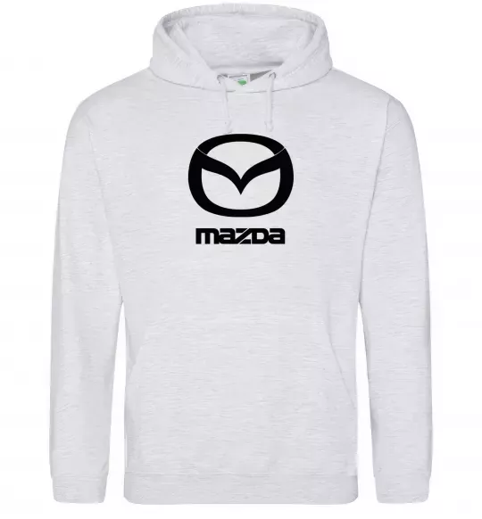 Жіноча толстовка (худі) Mazda logo та назва Сірий меланж фото