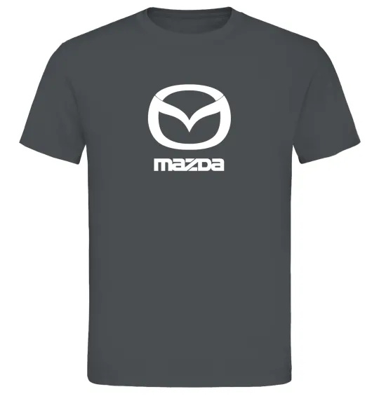 Чоловіча футболка Mazda logo та назва Графіт фото