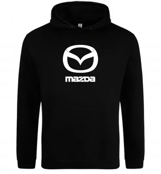 Мужская толстовка (худи) Mazda logo та назва Черный фото