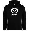 Мужская толстовка (худи) Mazda logo та назва Черный фото