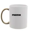 Чашка з кольоровою ручкою Mazda напис Золото фото