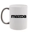 Чашка с цветной ручкой Mazda напис Серебро фото
