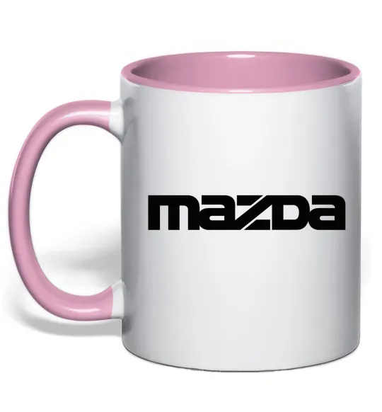Чашка с цветной ручкой Mazda напис Нежно розовый фото