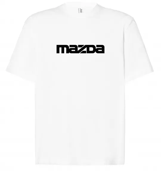 Футболка Оверсайз Mazda напис Белый фото