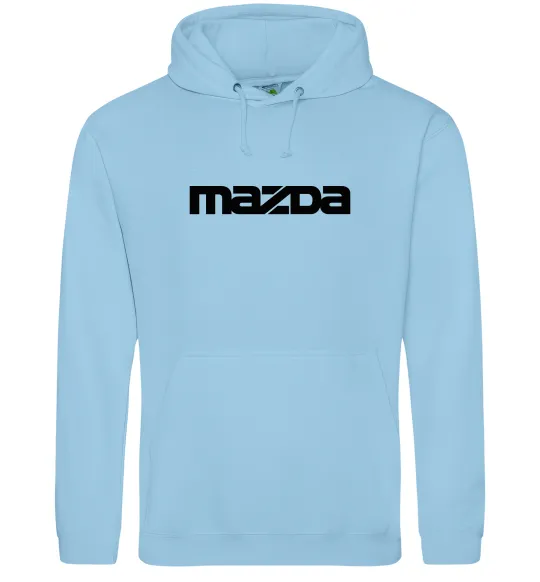Чоловіча толстовка (худі) Mazda напис Блакитний фото