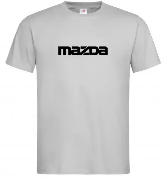Мужская футболка Mazda напис Серый фото
