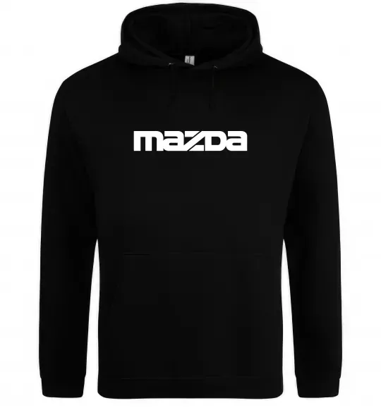 Мужская толстовка (худи) Mazda напис Черный фото