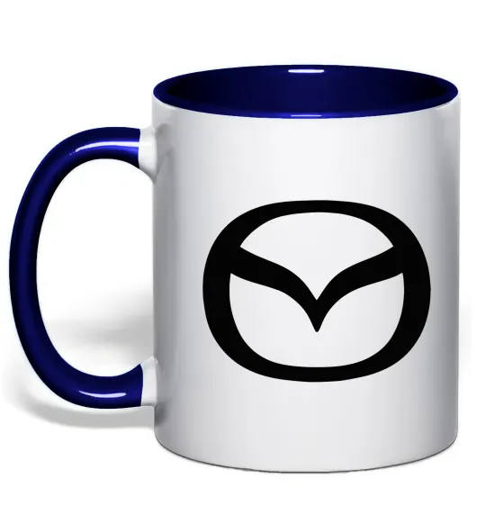 Чашка с цветной ручкой Mazda logo Глубокий темно-синий фото