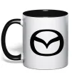 Чашка с цветной ручкой Mazda logo Черный фото