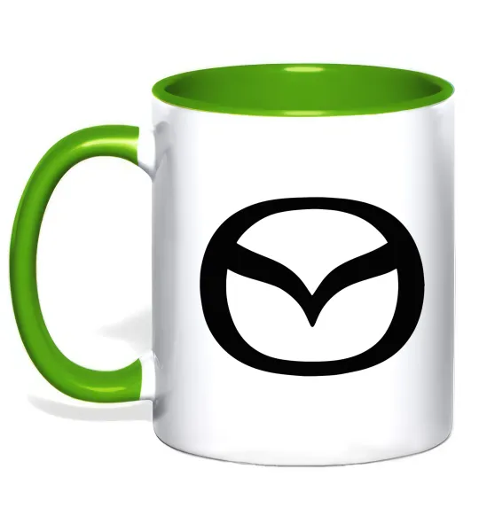 Чашка с цветной ручкой Mazda logo Лаймовый фото