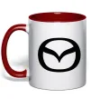 Чашка с цветной ручкой Mazda logo Красный фото