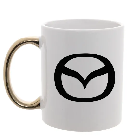 Чашка с цветной ручкой Mazda logo Золото фото