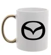 Чашка с цветной ручкой Mazda logo Золото фото
