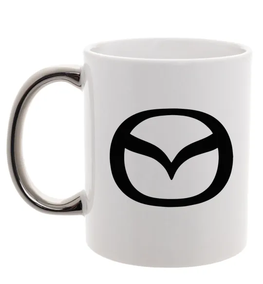 Чашка с цветной ручкой Mazda logo Серебро фото