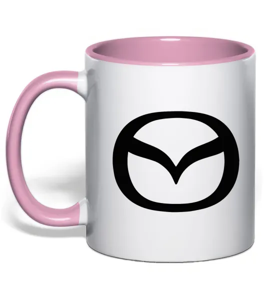 Чашка с цветной ручкой Mazda logo Нежно розовый фото