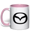 Чашка с цветной ручкой Mazda logo Нежно розовый фото