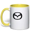 Чашка з кольоровою ручкою Mazda logo Сонячно жовтий фото