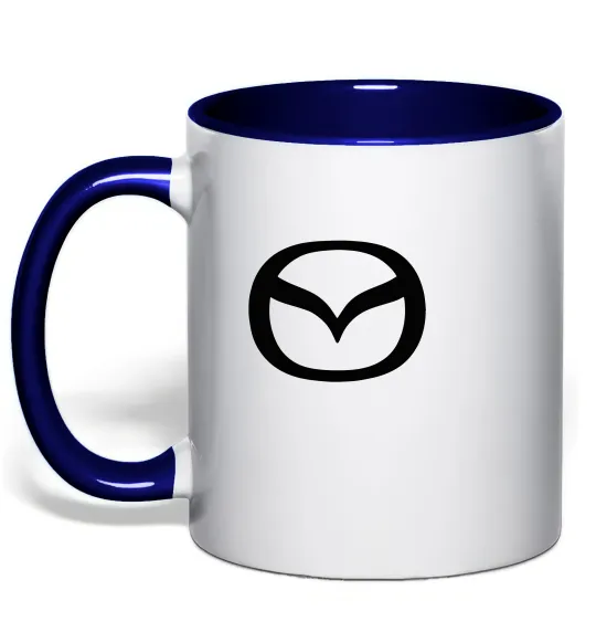 Чашка з кольоровою ручкою Mazda logo Глибокий темно-синій фото