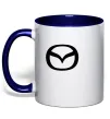 Чашка з кольоровою ручкою Mazda logo Глибокий темно-синій фото