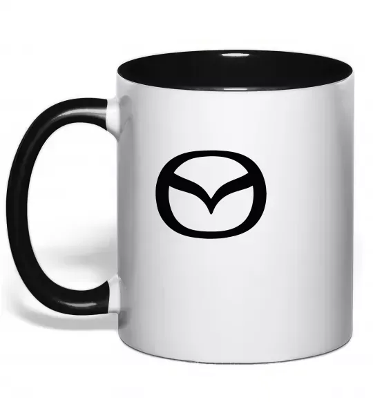 Чашка з кольоровою ручкою Mazda logo Чорний фото