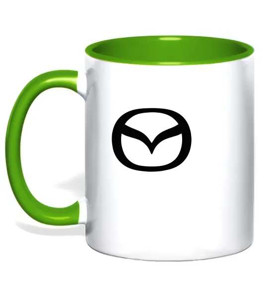 Чашка с цветной ручкой Mazda logo Лаймовый фото