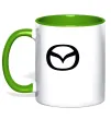 Чашка с цветной ручкой Mazda logo Лаймовый фото