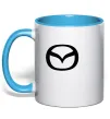 Чашка з кольоровою ручкою Mazda logo Блакитний фото