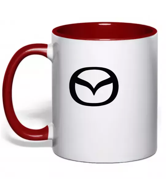 Чашка з кольоровою ручкою Mazda logo Червоний фото