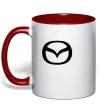 Чашка з кольоровою ручкою Mazda logo Червоний фото