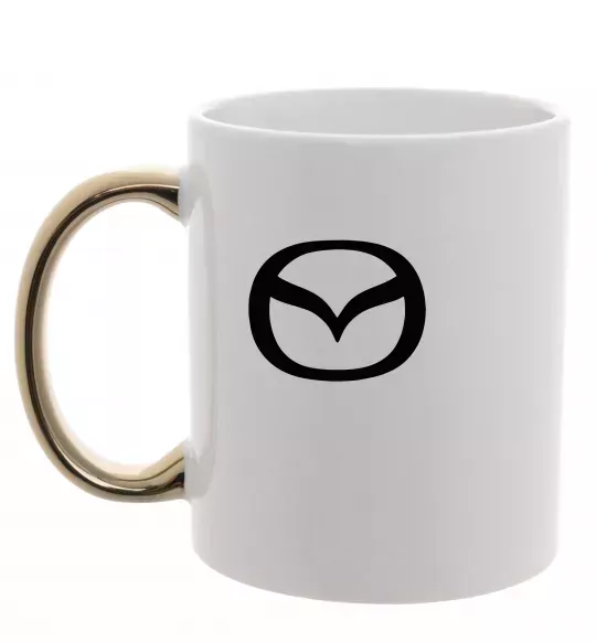 Чашка з кольоровою ручкою Mazda logo Золото фото