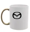 Чашка з кольоровою ручкою Mazda logo Золото фото