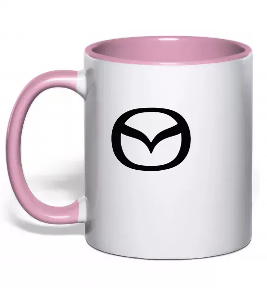 Чашка з кольоровою ручкою Mazda logo Ніжно рожевий фото