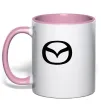 Чашка з кольоровою ручкою Mazda logo Ніжно рожевий фото