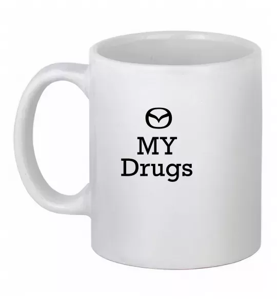 Чашка керамическая Mazda my drugs Белый фото