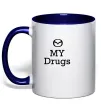 Чашка с цветной ручкой Mazda my drugs Глубокий темно-синий фото