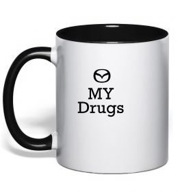 Чашка с цветной ручкой Mazda my drugs