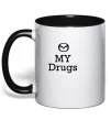 Чашка с цветной ручкой Mazda my drugs Черный фото