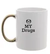 Чашка с цветной ручкой Mazda my drugs Золото фото