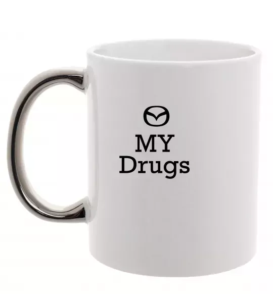 Чашка с цветной ручкой Mazda my drugs Серебро фото