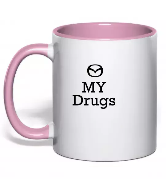 Чашка с цветной ручкой Mazda my drugs Нежно розовый фото