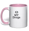Чашка с цветной ручкой Mazda my drugs Нежно розовый фото