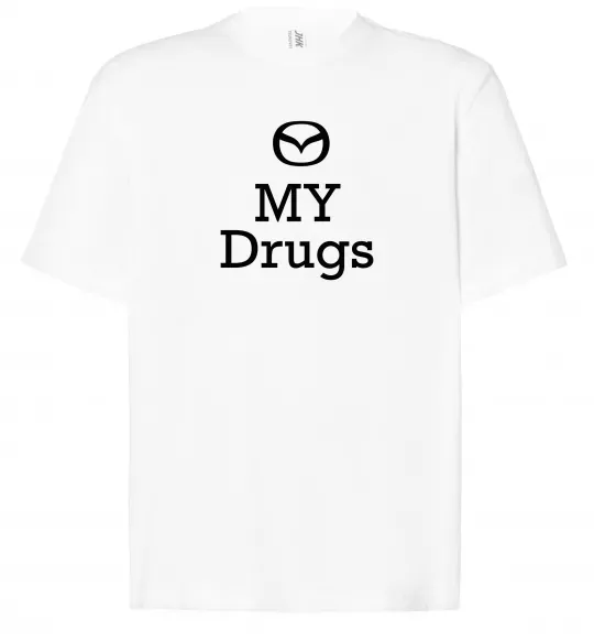 Футболка Оверсайз Mazda my drugs Білий фото