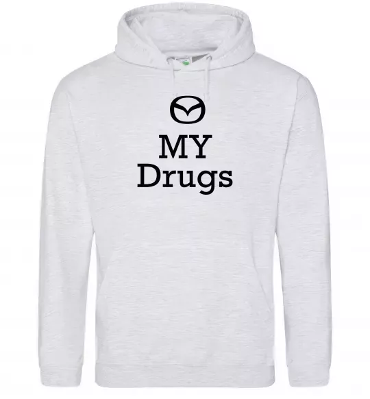 Чоловіча толстовка (худі) Mazda my drugs Сірий меланж фото