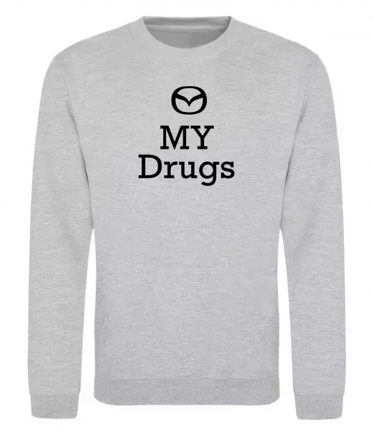 Світшот Mazda my drugs Сірий меланж фото