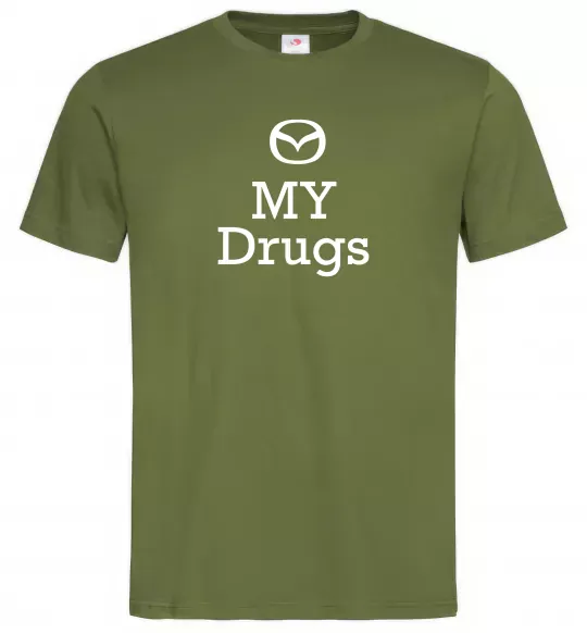 Чоловіча футболка Mazda my drugs Оливковий фото