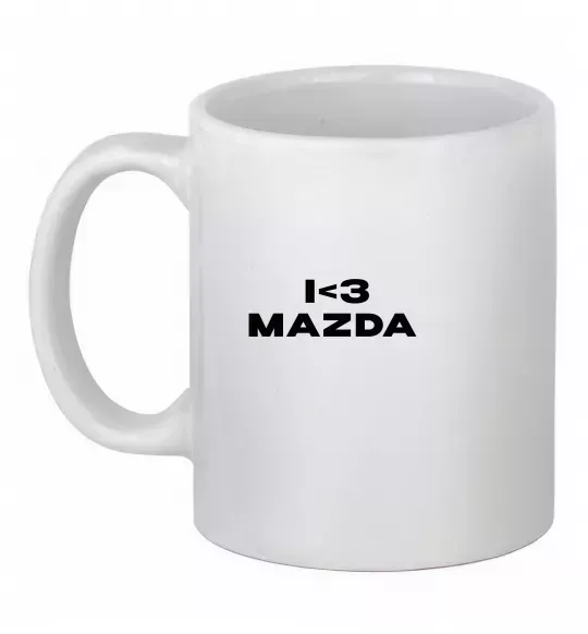 Чашка керамічна I <3 Mazda Білий фото